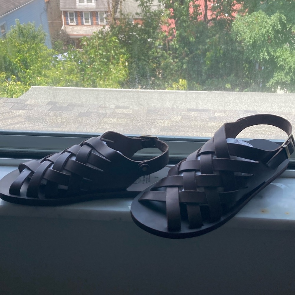 Handmade strappy leather sandals/ summer shoes-new out of the box!